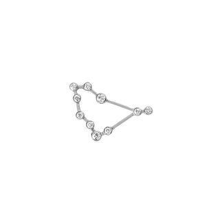 Baby Capricorn Diamond Constellation Studs White Gold Single Left  by Logan Hollowell Jewelry