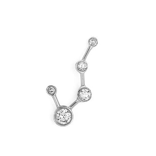Big Dipper Diamond Constellation Earrings White Gold Single Left  by Logan Hollowell Jewelry