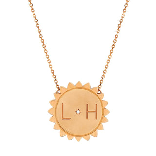 Custom Classic "You Are My Sunshine" Necklace Solid with Star Set Diamond Rose Gold 16"  by Logan Hollowell Jewelry