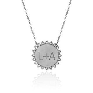 Custom "You are My Sunshine" Medium Necklace with Diamonds White Gold 16"  by Logan Hollowell Jewelry