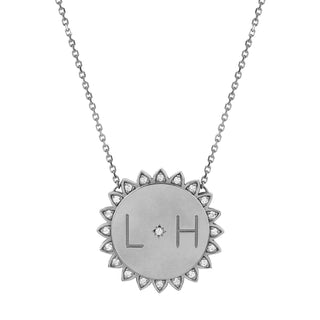 Custom Classic "You Are My Sunshine" Necklace with Star Set Diamond White Gold 16"  by Logan Hollowell Jewelry