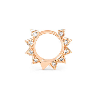 Diamond Unity Sun Hoops Single Rose Gold  by Logan Hollowell Jewelry
