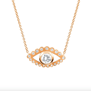 Third Eye Necklace Diamond Rose Gold  by Logan Hollowell Jewelry