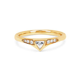 Queen Trillion Diamond Band Yellow Gold 3  by Logan Hollowell Jewelry