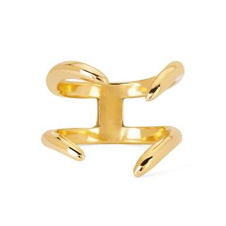 Men's Solid Gold Double Tusk Ring 8 Yellow Gold  by Logan Hollowell Jewelry