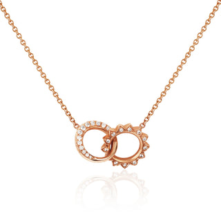 Pavé Diamond Interlocking Unity Necklace Rose Gold   by Logan Hollowell Jewelry