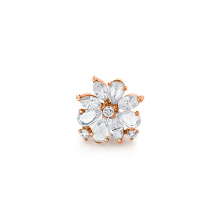 Eternal Jardin Rose Cut Fancy Diamond Flower Studs Rose Gold Single  by Logan Hollowell Jewelry