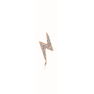 Mini Pavé Diamond Bolt Studs Single Rose Gold  by Logan Hollowell Jewelry