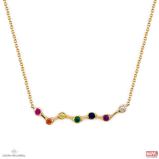 14k Solid Gold Rainbow Ursa Major Necklace Yellow Gold   by Logan Hollowell Jewelry