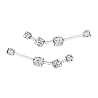 18k Prong Set Aries Constellation Studs White Gold Pair  by Logan Hollowell Jewelry