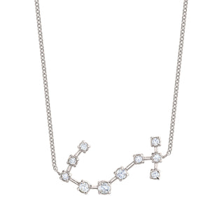 18k Prong Set Scorpio Constellation Necklace White Gold   by Logan Hollowell Jewelry