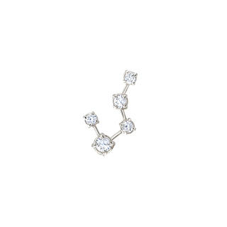 18k Prong Set Big Dipper Constellation Studs White Gold Single Left  by Logan Hollowell Jewelry