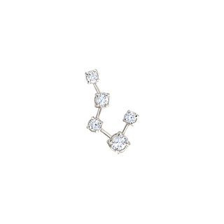 18k Prong Set Big Dipper Constellation Studs White Gold Single Right  by Logan Hollowell Jewelry