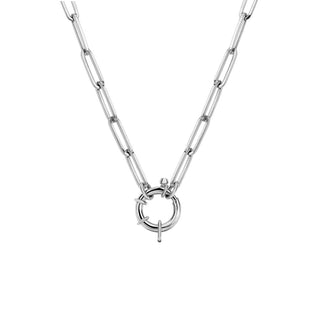 Alchemy Link Charm Necklace with Hoop Closure White Gold 22"  by Logan Hollowell Jewelry