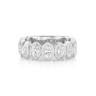 Oval Diamond Band 4 White Gold  by Logan Hollowell Jewelry