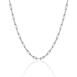 Men's Alchemy Link Necklace White Gold 18" Solid by Logan Hollowell Jewelry