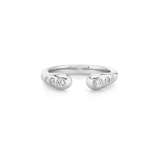 Three Diamond Baby Elixir of Life Ring 2 White Gold  by Logan Hollowell Jewelry