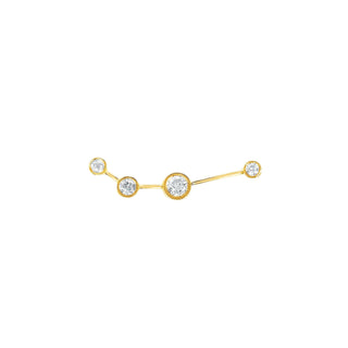 Baby Aries Diamond Constellation Studs Yellow Gold Single Left  by Logan Hollowell Jewelry