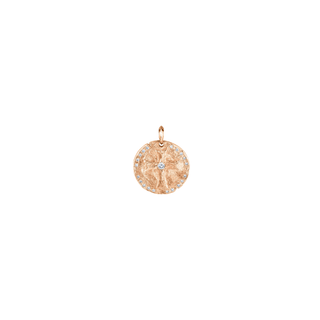 Alchemy Link Charm Necklace with Pavé Diamonds and 18k Pave Diamond Cross Coin Charm Rose Gold Pendant Only  by Logan Hollowell Jewelry