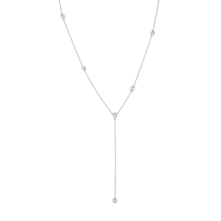 Diana Diamond Bezel Droplet Necklace 6 Diamond White Gold  by Logan Hollowell Jewelry