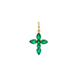 Large Emerald Faith Pendant Pendant Only Yellow Gold  by Logan Hollowell Jewelry