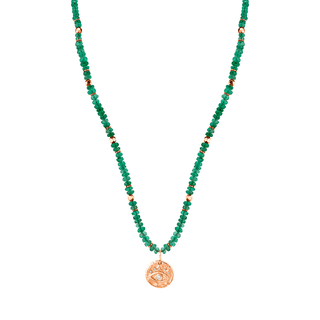 Emerald Beaded Baby Eye of Protection Necklace    by Logan Hollowell Jewelry