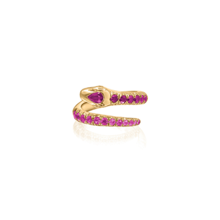 Kundalini Single Row Pink Sapphire Ombré Snake Coil Ring    by Logan Hollowell Jewelry