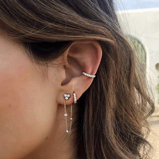 Star Shower 3 Diamond Bezel Chain Earring    by Logan Hollowell Jewelry