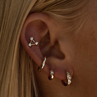 Mini Summer Triangle Diamond Constellation Earrings    by Logan Hollowell Jewelry