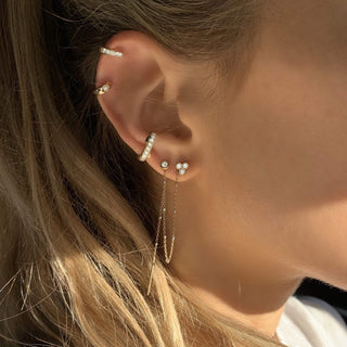 Diamond Star Shower Thread Through Twinkle Earring    by Logan Hollowell Jewelry