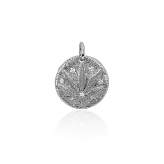 Kaya Coin Charm White Gold Nature Cures All  by Logan Hollowell Jewelry