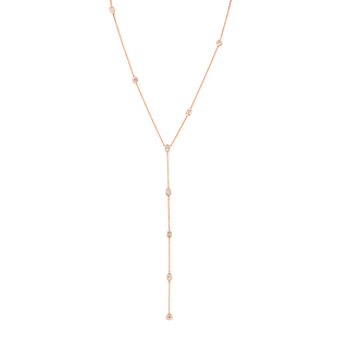 Diana Diamond Bezel Droplet Necklace 9 Diamond Rose Gold  by Logan Hollowell Jewelry