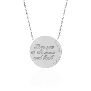 Custom Classic "Love You To The Moon and Back" Necklace with Diamonds    by Logan Hollowell Jewelry