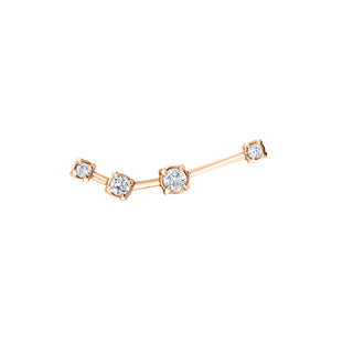 18k Prong Set Aries Constellation Studs Rose Gold Single Left  by Logan Hollowell Jewelry