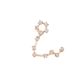 18k Prong Set Pisces Constellation Studs Rose Gold Single Left  by Logan Hollowell Jewelry