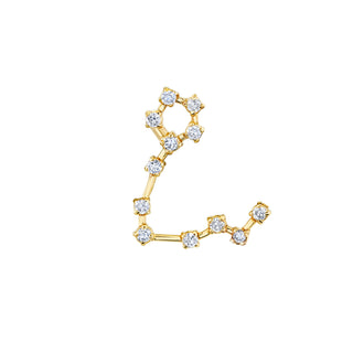 18k Prong Set Pisces Constellation Studs Yellow Gold Single Left  by Logan Hollowell Jewelry