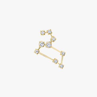 18k Prong Set Leo Constellation Studs Yellow Gold Single Left  by Logan Hollowell Jewelry