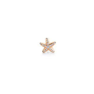 Mini Starfish Studs Single Rose Gold  by Logan Hollowell Jewelry