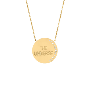 Mini Trust The Universe Moon Necklace    by Logan Hollowell Jewelry