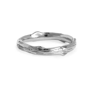 Rose Thorn Solid Band White Gold 4  by Logan Hollowell Jewelry