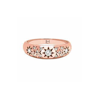 Pavé Star Set Rounded Ring Rose Gold 4  by Logan Hollowell Jewelry