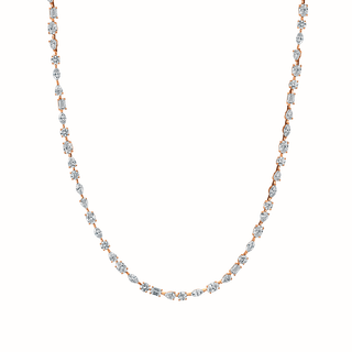 Diana Multi Shape Diamond Necklace 15" Rose Gold  by Logan Hollowell Jewelry