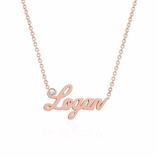 Custom Namesake Necklace 6 total characters Rose Gold 15-16" by Logan Hollowell Jewelry