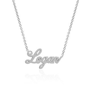 Custom Namesake Necklace 6 total characters White Gold 15-16" by Logan Hollowell Jewelry