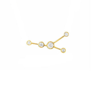 Classic Cancer Constellation Studs Yellow Gold Single Right  by Logan Hollowell Jewelry