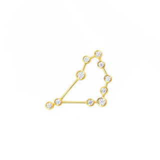 Classic Capricorn Constellation Stud | Ready to Ship Yellow Gold Single Right  by Logan Hollowell Jewelry