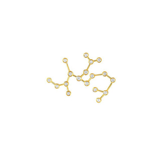 Classic Sagittarius Constellation Stud | Ready to Ship Yellow Gold Single Right  by Logan Hollowell Jewelry