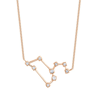 18k Prong Set Leo Constellation Necklace Rose Gold   by Logan Hollowell Jewelry