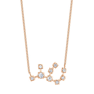 18k Prong Set Virgo Constellation Necklace Rose Gold   by Logan Hollowell Jewelry