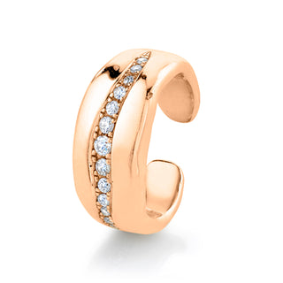 18k Atlantis Single Row Pavé Diamond Ear Cuff Rose Gold   by Logan Hollowell Jewelry
